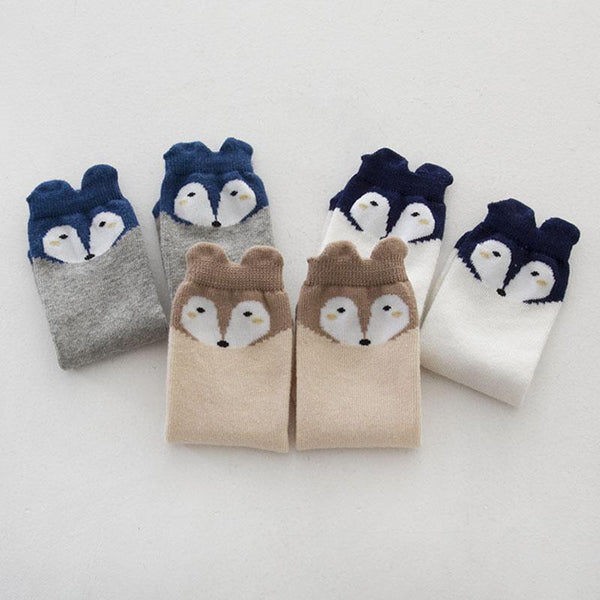 Fox Designed Knee-High Kid Socks