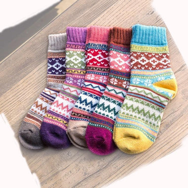 Patterned Winter Crew Socks