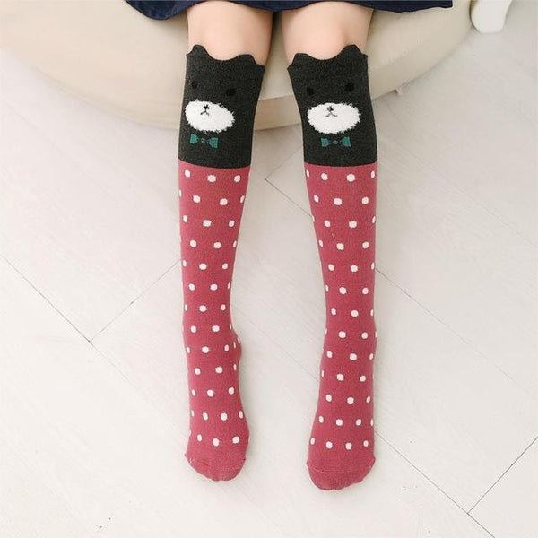 Cartoon Print  Knee High Kid Socks