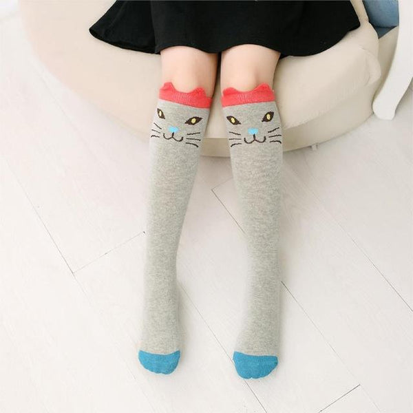 Cartoon Print  Knee High Kid Socks
