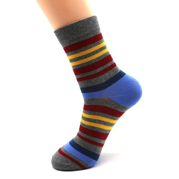Colorful Striped Crew Socks