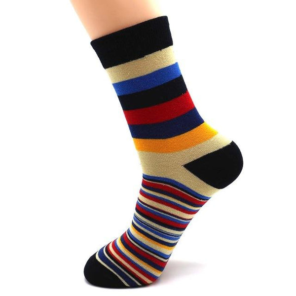 Colorful Striped Crew Socks