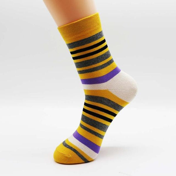 Colorful Striped Crew Socks