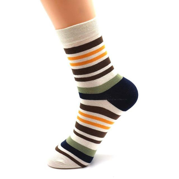 Colorful Striped Crew Socks