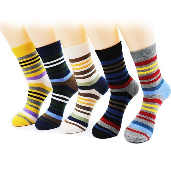 Colorful Striped Crew Socks